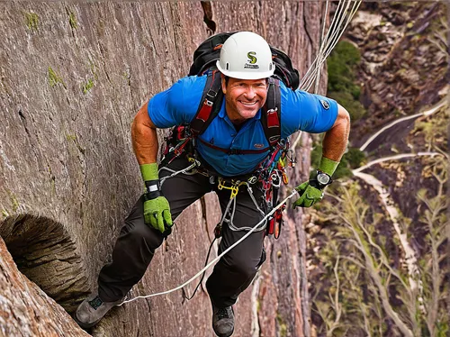 Image of Steve Backshall abseiling.,climbing harness,free solo climbing,abseiling,sport climbing,rope climbing,men climber,rappelling,via ferrata,climbing rope,belay device,sport climbing helmets,clim