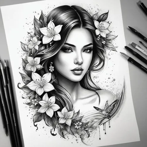 flower drawing,pencil art,pencil drawings,rose flower illustration,pencil drawing,rose flower drawing,lotus art drawing,flower art,magnolia blossom,flower line art,charcoal pencil,magnolia,flower and bird illustration,boho art,flower illustrative,mandala flower illustration,flower painting,jasmine blossom,beautiful girl with flowers,graphite,Conceptual Art,Daily,Daily 32