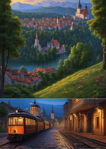 transilvania,transylvania,rothenburg,eurobahn,bamberg,prague,tram,bohemia,sibiu,tramway,funicular,cablecar,reichsbahn,mikulov,český krumlov,ulm,czechia,eastern europe,europe,shanghai disney,Illustration,Realistic Fantasy,Realistic Fantasy 27