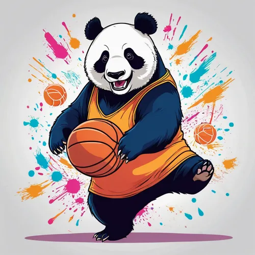 panda,chinese panda,nba,basketball player,kawaii panda,panda bear,pandas,dribbble,giant panda,basketball,mascot,yuan,pandabear,dribbble logo,oliang,dribbble icon,vector ball,red panda,grizzlies,pandoro,Illustration,Vector,Vector 19