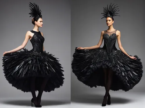 black swan,ostrich feather,dress walk black,feather headdress,black feather,dress form,plumage,black macaws sari,gothic fashion,feathers,fashion design,haute couture,feathered,evening dress,prince of wales feathers,mourning swan,feathery,hoopskirt,feathered race,bird of paradise,Photography,Fashion Photography,Fashion Photography 22