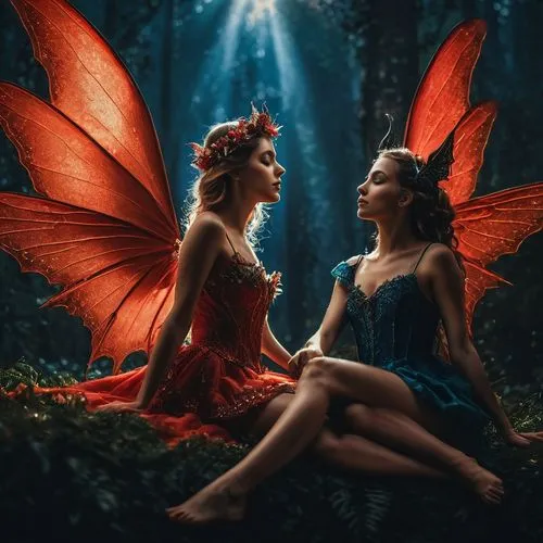 vintage fairies,fairies,faery,faerie,fairies aloft,fairy,fairy world,fairie,fairy forest,red butterfly,fae,fantasy picture,little girl fairy,evil fairy,aurora butterfly,fairy tale,angel and devil,fairyland,a fairy tale,fairy lanterns,Photography,General,Fantasy