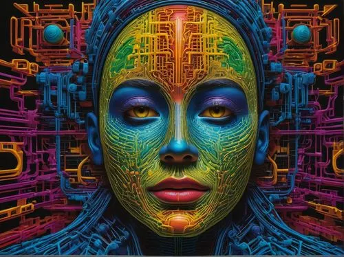 computer art,neon body painting,cyberia,afrofuturism,digiart,neuromancer,cyborg,digiti,cybernetic,cybernetically,transhuman,cyberarts,cyberpunk,head woman,computer graphic,singularity,matrix,cyberdog,cyber,technophobia,Conceptual Art,Daily,Daily 19