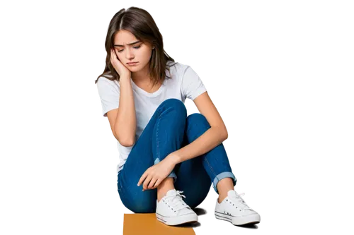 girl sitting,depressed woman,portrait background,jeans background,dysthymia,anxiety disorder,woman sitting,worried girl,hypomanic,girl on a white background,premenstrual,dua,cabello,mutism,hypogonadism,cataplexy,addiction treatment,girl in a long,drug rehabilitation,bupropion,Illustration,Japanese style,Japanese Style 06