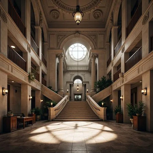 atriums,cochere,atrium,entrance hall,lobby,hallway,empty interior,empty hall,corridors,foyer,archly,3d rendering,hall of the fallen,corridor,hall,interiors,hotel hall,hallway space,symmetrical,theed