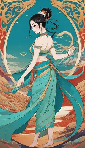 amaterasu,xufeng,kuanyin,cosmos wind,ugetsu,dakini,fujin,seimei,dalixia,shunju,qingyi,sanxia,rongfeng,yongmei,hesperides,oriental princess,qimin,promethea,wadjet,oiran,Illustration,Japanese style,Japanese Style 06