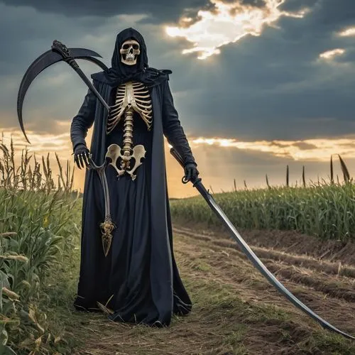 death and scythe coming for the living,scythe,grimm reaper,grim reaper,scythes,reaper,scything,reap,scarecrow,death god,necromancer,corvo,executioner,reapers,skeletor,scythed,cosplay image,zawa,skelel