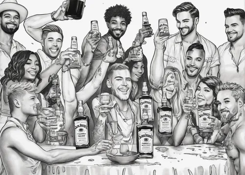 last supper,drinking party,fraternity,coloring book for adults,absolut vodka,coloring page,liquor bar,unique bar,holy supper,pencil drawings,drink icons,ouzo,a party,cocktails,the drinks,female alcoholism,dice poker,alcoholic drinks,apéritif,island group,Illustration,Black and White,Black and White 34