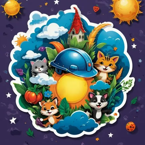 fall animals,autumn icon,game illustration,moomin world,mozilla,children's background,taikonauts,pikmin,heliox,witch's hat icon,playmander,foxtrax,alberty,cats in tree,halloween border,autumn theme,halloween background,firefox,autumn background,ohana,Unique,Design,Sticker