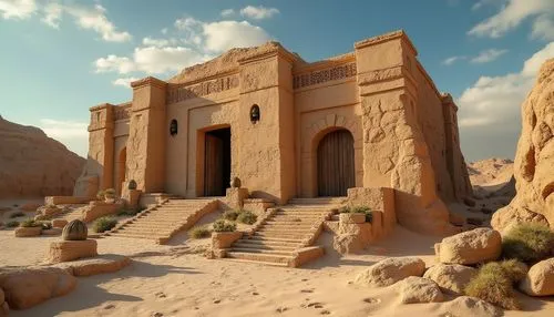 egyptian temple,petra,stone desert,qasr,karnak,hasinai,semidesert,sandstone,desert,sahara,sahara desert,nabataean,poseidons temple,desert landscape,mausoleum ruins,oasis,desert desert landscape,libyan desert,sandstone wall,ancient city,Photography,General,Realistic