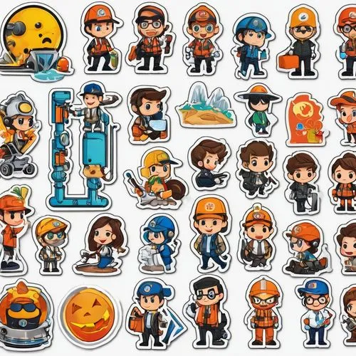 game characters,clipart sticker,halloween icons,vector people,sprites,social icons,Unique,Design,Sticker