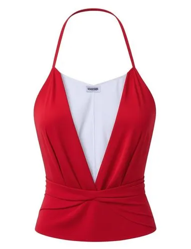 时髦、性感、欧美风格,the red and white tank top has a deep plunge back,camisole,shapewear,necklines,women's clothing,neckline,vermelho