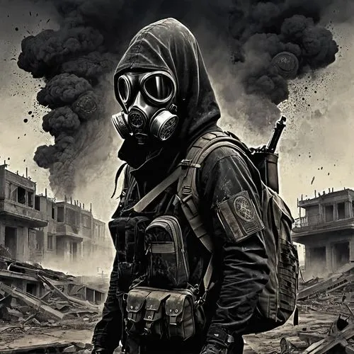 chernovol,respirator,gas mask,cbrn,chernorechye,smoke background,postapocalyptic,war correspondent,chernogorneft,lost in war,poison gas,respirators,pollution mask,thermite,artyom,post apocalyptic,radiochemical,chernobyls,cbrne,apocalyptic,Conceptual Art,Fantasy,Fantasy 33