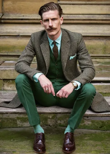 Mens fashion and style - yes or no? #oxford #tonal #style,men's suit,irish,gentlemanly,suit trousers,aristocrat,man on a bench,banker,green,dutchman's pipe,man's fashion,scotsman,pine green,victorian 