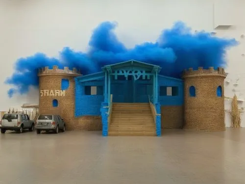 smoke bomb,pigeon house,syringe house,peter-pavel's fortress,blue room,a museum exhibit,bouncing castle,press castle,athens art school,diorama,fort,charge point,universal exhibition of paris,prison,klaus rinke's time field,the blue caves,treasure hall,foam crowns,air-raid shelter,frisian house,Conceptual Art,Daily,Daily 18