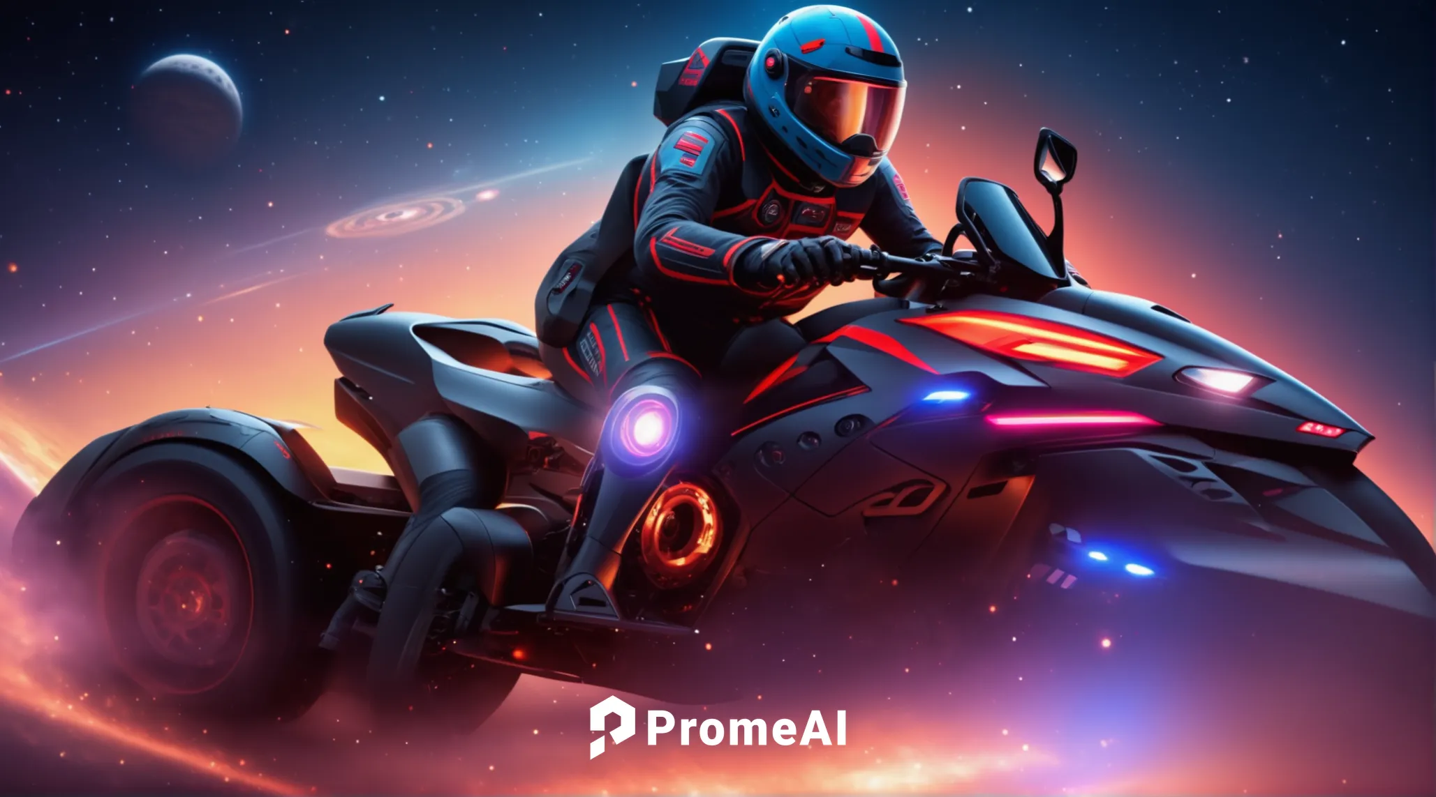 Realistic HD photo, racing in space,mobile video game vector background,android game,motorbike,steam icon,motorcyclist,astropeiler,asterales,sci fiction illustration,motorcycle racer,atv,motorcycle,mo