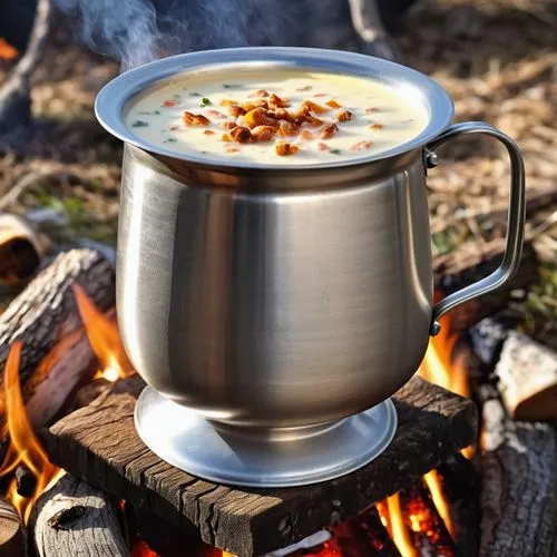 swiss fondue,roasted coffee,ground coffee,coffee can,outdoor cooking,camping equipment,warming containers,coffee tumbler,coffee percolator,cup of cocoa,cooking pot,café au lait,tin stove,cappucino,winter drink,thermos,warm and cozy,breakfast coffee,cup coffee,a cup of coffee,Photography,General,Realistic