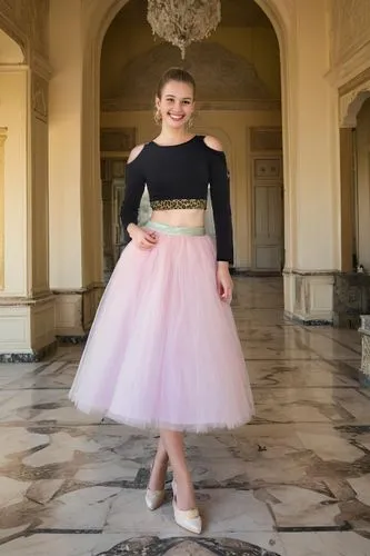 ballet tutu,hoopskirt,quinceañera,tutu,social,quinceanera dresses,tulle,ballerina,pink shoes,overskirt,princess sofia,iulia hasdeu castle,crinoline,magnolieacease,ball gown,ballerina girl,little ballerina,kristbaum ball,miss circassian,cinderella,Female,Eastern Europeans,Double Bun,Teenager,M,Happy,Pastel Tulle Skirt,Indoor,Hotel Lobby