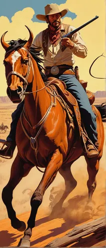 Transport yourself to the Old West and vividly depict a thrilling showdown between a courageous cowboy and a fierce longhorn.,western riding,cowboy mounted shooting,rodeo,cowboy bone,country-western d