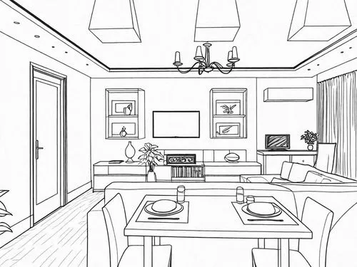 sketchup,office line art,animatic,kitchen,the kitchen,big kitchen,Design Sketch,Design Sketch,Detailed Outline