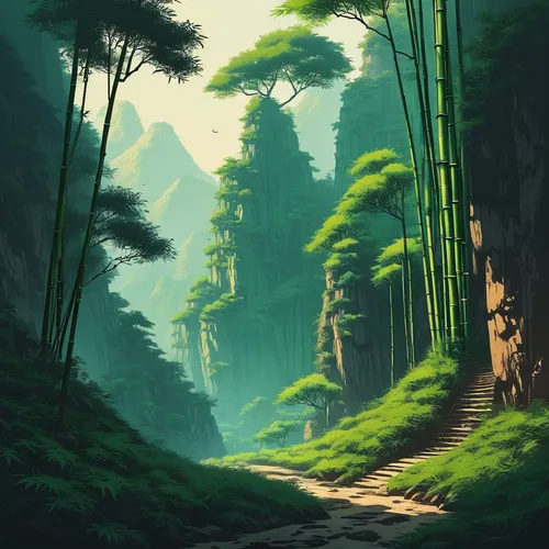 green forest,bamboo forest,forest landscape,forests,forest background,forest,forest road,forest path,the forests,rainforest,cartoon forest,the forest,coniferous forest,world digital painting,cartoon video game background,landscape background,pine forest,green landscape,old-growth forest,hiking path,Conceptual Art,Fantasy,Fantasy 32