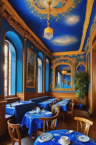 paris cafe,restaurant bern,bistrot,blue room,breakfast room,venice italy gritti palace,viennese cuisine,alpine restaurant,new york restaurant,fine dining restaurant,tearoom,casa fuster hotel,majorelle blue,dining room,grand bleu de gascogne,a restaurant,parisian coffee,sicilian cuisine,hellenic,cuisine of madrid,Art,Classical Oil Painting,Classical Oil Painting 38