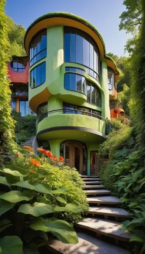 fallingwater,kornhaus,ecovillage,escala,apartment building,hundertwasser,kitsilano,modern architecture,apartment complex,ecovillages,green living,casa fuster hotel,condominia,cubic house,biopolis,ludwig erhard haus,montreux,beautiful home,apartment block,futuristic architecture,Art,Artistic Painting,Artistic Painting 24