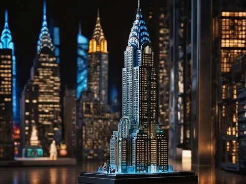 chrysler building,lego city,metropolis,skyscrapers,city skyline,klcc,burj khalifa,micropolis,ctbuh,new york skyline,manhattan skyline,burj,cityscape,capcities,from lego pieces,skyscraper town,electric tower,1 wtc,supertall,skyscraper,Unique,3D,Garage Kits