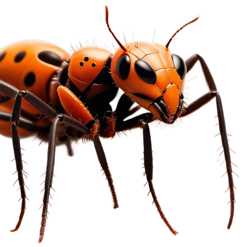 Ant, tiny, solo, close-up, detailed eyes, antennae, shiny exoskeleton, mandibles, six legs, standing, macro photography, shallow depth of field, soft natural light, warm color tone, 1/2 composition.,c