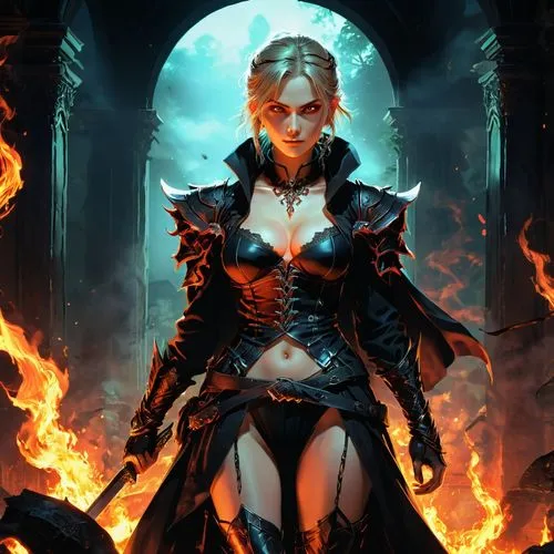 cinder,fire background,abaddon,fire master,sorceress,inquisitor,infernal,hellstrom,ciri,fire angel,pillar of fire,neverwinter,vestal,dark elf,fire siren,fireforce,firebrand,firestarter,cleric,archmage,Art,Classical Oil Painting,Classical Oil Painting 29