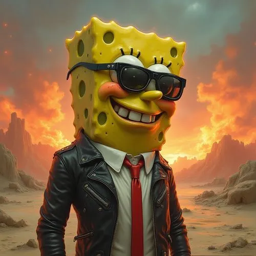 bohlander,pubg mascot,spongelike,brickowski,mpaulson,spongy,postapocalyptic,squarepants,pgi,house of sponge bob,homerf,apocalyptic,sponge bob,sponged,pyrotechnical,rocksavage,sponge,spongebob,mantegazza,hillenburg,Conceptual Art,Oil color,Oil Color 04