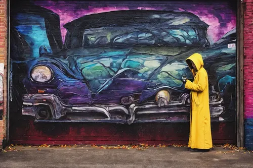 girl and car,yellow car,street artists,old halloween car,street artist,brooklyn street art,burqa,urban street art,urban art,yellow jumpsuit,graffiti art,graffiti,vw,witch driving a car,halloween car,yellow wall,nuns,street art,yellow taxi,mural,Unique,Paper Cuts,Paper Cuts 01