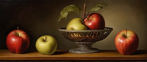 apple still life paintings by harold ross -  2,basket with apples,fruit bowl,still-life,still life,autumn still life,golden apple,still life of spring,pear cognition,still life elegant,basket of apple