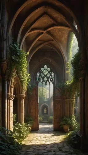 hall of the fallen,archways,theed,doorways,labyrinthian,rivendell,dandelion hall,nargothrond,archway,riftwar,the threshold of the house,passageway,briarcliff,undercroft,inglenook,doorway,portal,gateway,cloisters,entrances,Art,Classical Oil Painting,Classical Oil Painting 37