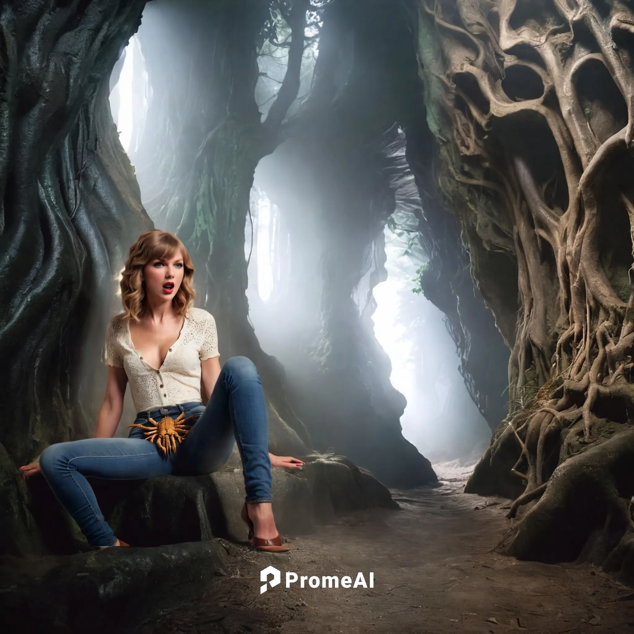 facehugger alien,cave girl,cave woman,cavewoman,enchanted forest,elven forest,chipko,fairy forest,rivendell,labyrinth,pandorica,fangorn,shannara,fantasy picture,background ivy,lindsey stirling,cavern,