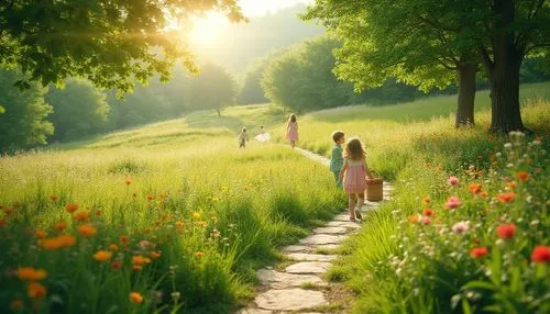 walking in a spring,girl and boy outdoor,green meadow,pathway,meadow landscape,summer meadow,meadow,meadow play,meadow rues,walk in a park,little girls walking,the mystical path,flower meadow,meadows,tree lined path,small meadow,walk with the children,path,forest path,meadow and forest,Photography,General,Realistic