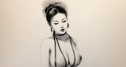 charcoal drawing,charcoal pencil,geisha girl,ink painting,underpainting,asian woman,tura satana,geisha,japanese woman,stencil,bettie,charcoal,drawing mannequin,chalk drawing,airbrush,graphite,grafite,pencil drawings,pin-up girl,dessin,Illustration,Paper based,Paper Based 30