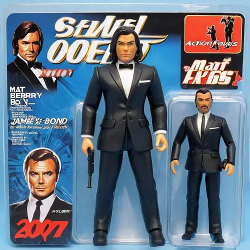 Matt berry as james bond,two action figures are shown in the package,collectible action figures,james bond,tenay,action figure,oddjob,bond,Unique,3D,Garage Kits