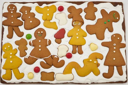 Write a humorous scene with a gingerbread woman getting into a sticky situation in a candy land.,gingerbread people,gingerbread men,gingerbreads,christmas gingerbread,marzipan figures,gingerbread mold