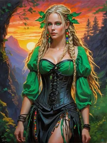 celtic queen,fantasy art,fantasy picture,fantasy portrait,tuatha,fantasy woman,celtic woman,greensleeves,rasputina,scotswoman,vasilisa,faerie,elona,the enchantress,world digital painting,sorceress,beltane,fae,vinland,eliza,Conceptual Art,Oil color,Oil Color 10