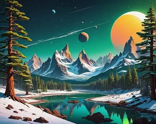 landscape background,moon and star background,nature background,fantasy landscape,fantasy picture,lunar landscape,Conceptual Art,Sci-Fi,Sci-Fi 20