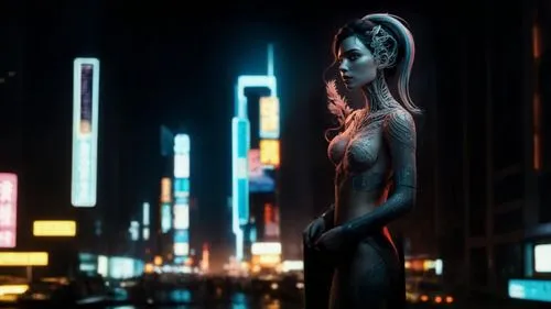 neon body painting,cyberpunk,metropolis,wonder woman city,valerian,catwoman,darth talon,symetra,neon human resources,cinematic,andromeda,digital compositing,scifi,nerve,sci fi,neon lights,sci-fi,sci - fi,kowloon,shinjuku