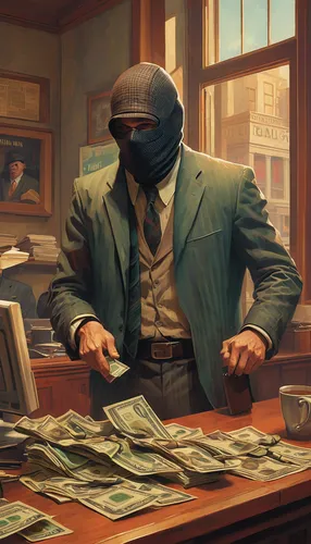 banker,bandit theft,bank teller,merchant,dealer,businessman,spy visual,robber,spy,black businessman,sales man,money case,game illustration,investigator,the sale,mafia,public sale,detective,freelancer,gambler,Conceptual Art,Fantasy,Fantasy 18