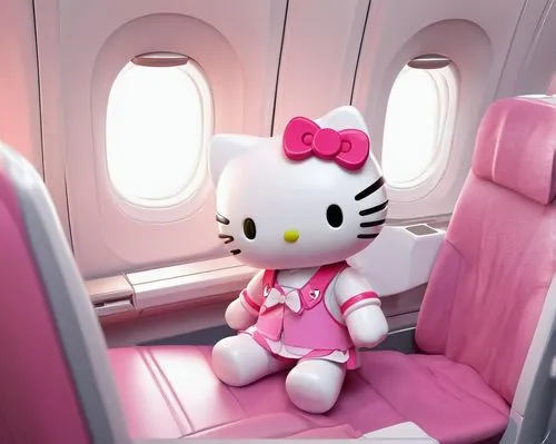 hello kitty,sylbert,doll cat,meap,pink cat,cute cartoon character,sanrio,airplane passenger,tittlemouse,fuwa,boarded,chibiusa,irabu,3d teddy,airasia,jetset,eloise,seatback,japan airlines,kawaii girl,Unique,3D,3D Character