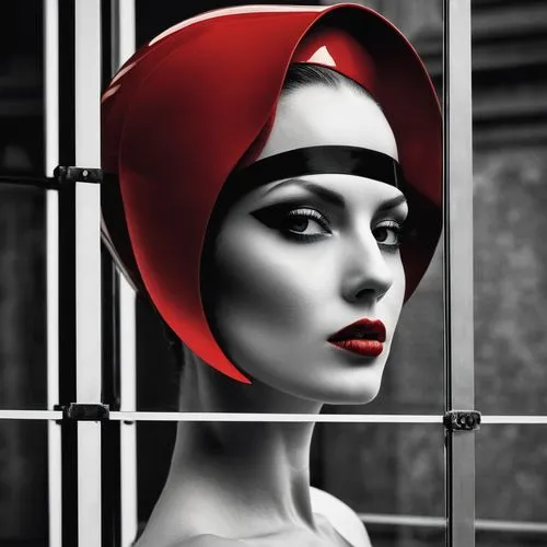 red hat,art deco woman,rankin,milliner,millinery,cloche,Illustration,Realistic Fantasy,Realistic Fantasy 10