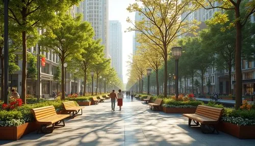 pedestrianized,paved square,metrotech,zuccotti,walkability,tree-lined avenue,biopolis,marunouchi,renderings,transbay,liveability,tishman,urban design,3d rendering,avenues,citycenter,new york streets,streetscape,cityline,urban park,Photography,General,Realistic