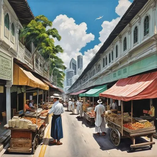 bangkok,peranakans,upper market,bahru,marketplace,greenmarket,peranakan,the market,large market,secondmarket,market,principal market,spice market,souk,covered market,shophouses,fruit market,bkk,kuala lumpur,bazaar,Illustration,Black and White,Black and White 25