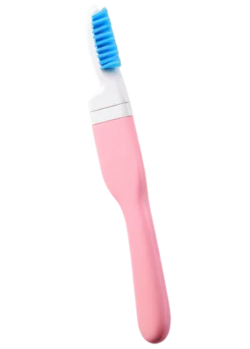 White handle, soft bristles, pink or blue color, rounded head, ergonomic design, standing upright, 3/4 composition, shallow depth of field, warm lighting.

Toothpaste,the toothbrush is light pink and 