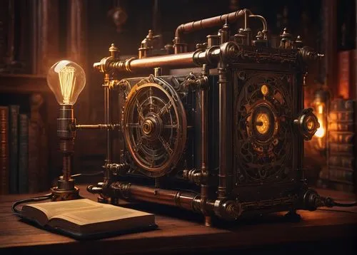 clockmaker,steampunk gears,steampunk,grandfather clock,watchmaker,scientific instrument,mechanical,vintage lantern,time machine,old clock,antique background,cinema 4d,music box,time traveler,clockwork,searchlamp,antiquariat,inventor,3d render,pocket watch,Conceptual Art,Fantasy,Fantasy 32