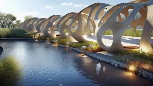 3d rendering,ringworld,water feature,landscape design sydney,renderings,adventure bridge,Photography,General,Realistic